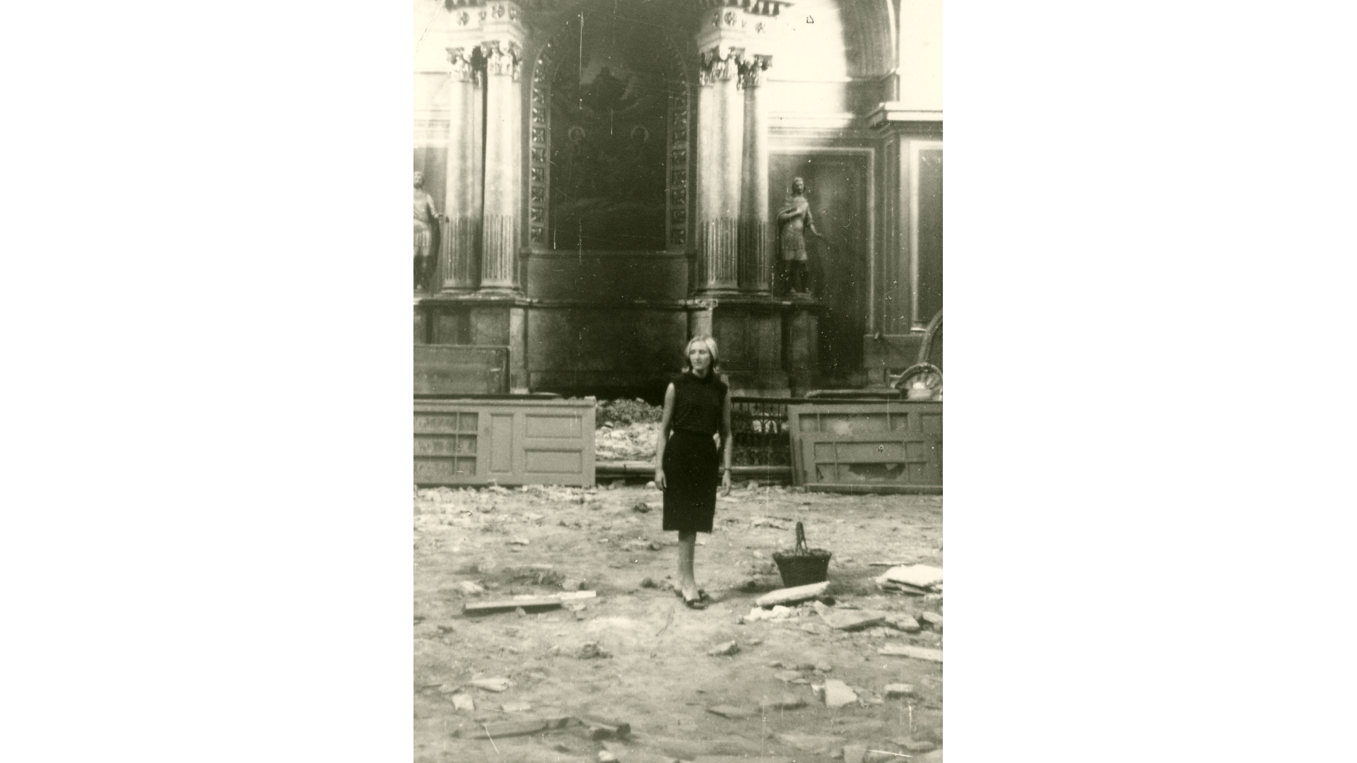 Letzte Aufnahme vom Inneren der Kirche 1966 vor dem Abbruch. Foto: Archiv Freundeskreis Filipowa