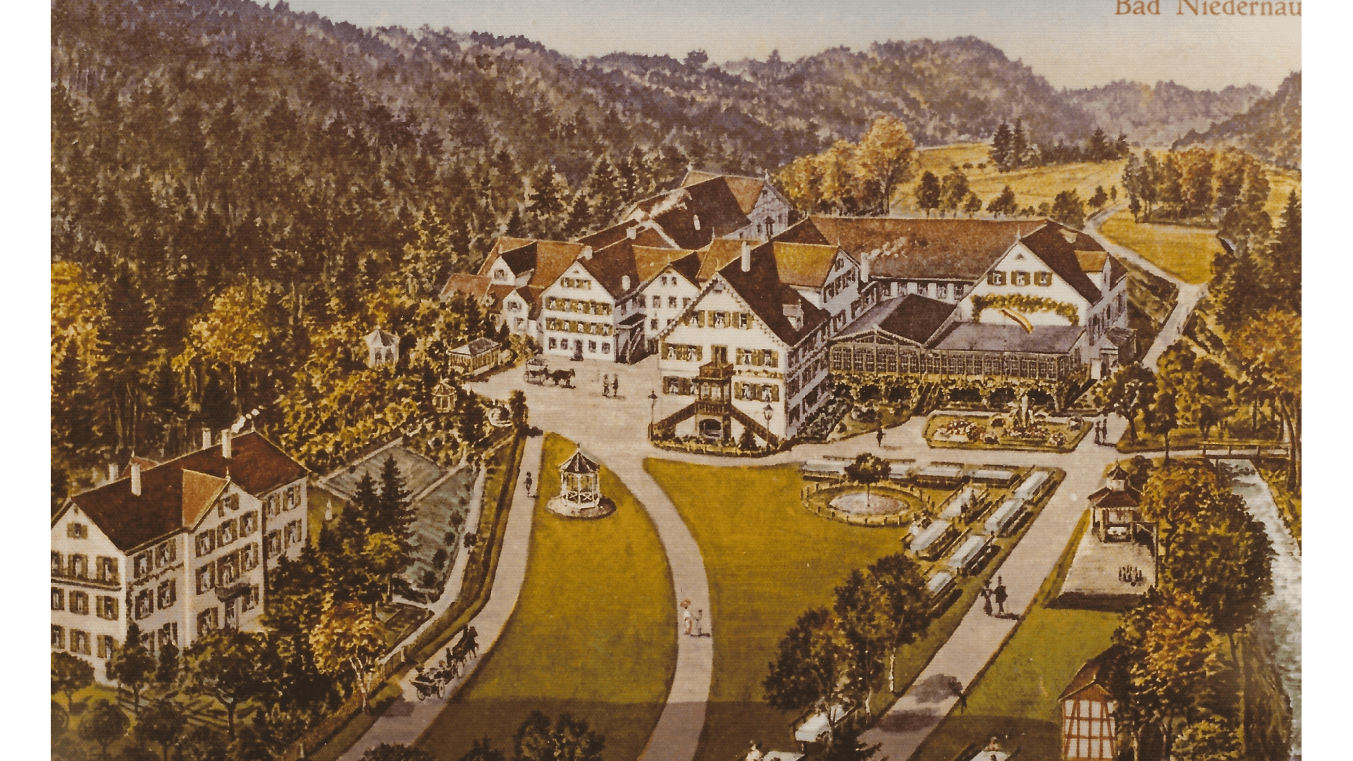 Reproduktion Badhotel 1915 v. Apotheke Kirsch, Rottenburg. – Foto:  Archiv Arme Schulschwestern