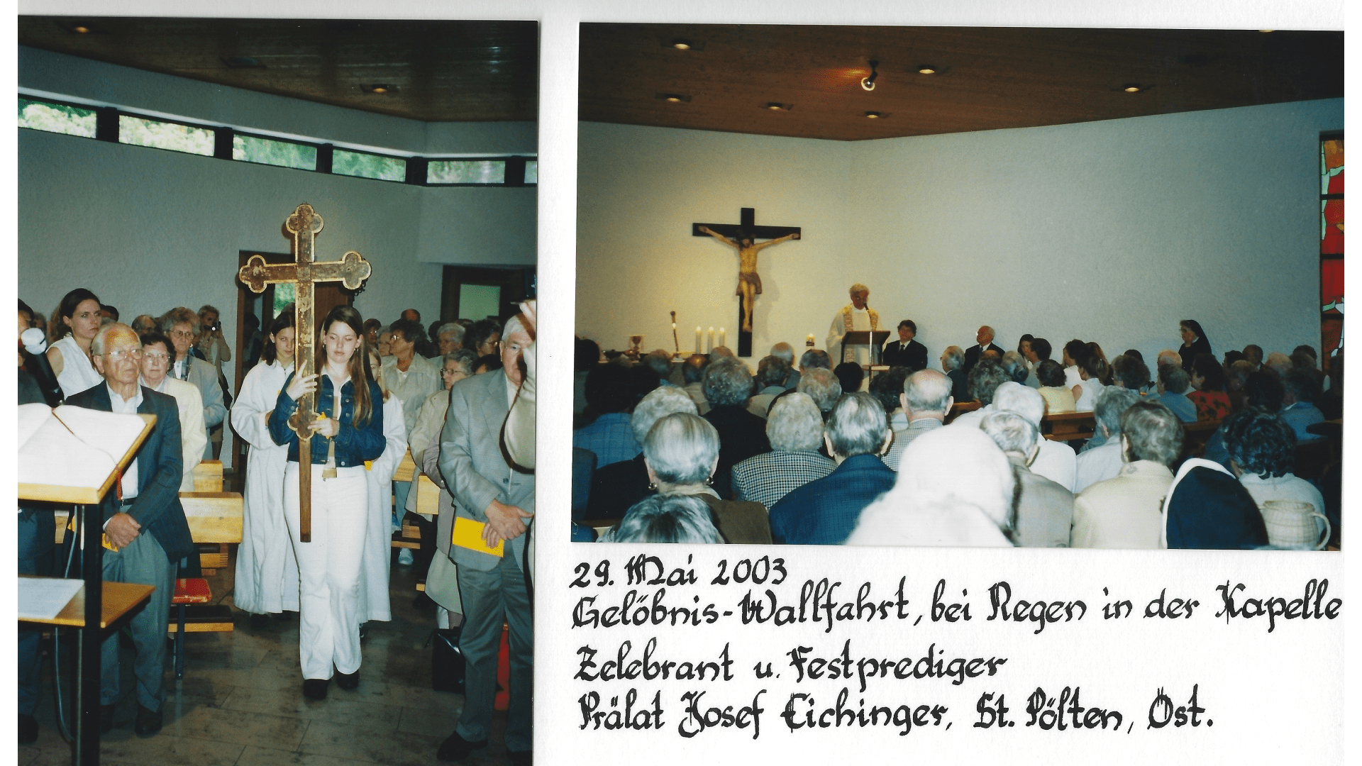 Wallfahrt 2003 - bei Regen. Foto: Archiv Arme Schulschwestern